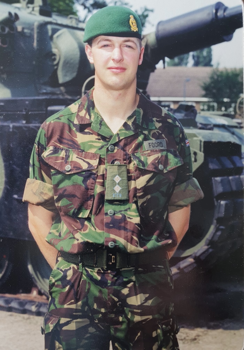 Richard Foord as a young lieutenant Platoon Commander at an Army Training Regiment